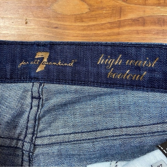 7 for all Mankind high waist bootcut jeans boot cut dark blue stretch denim 26 - Picture 4 of 12